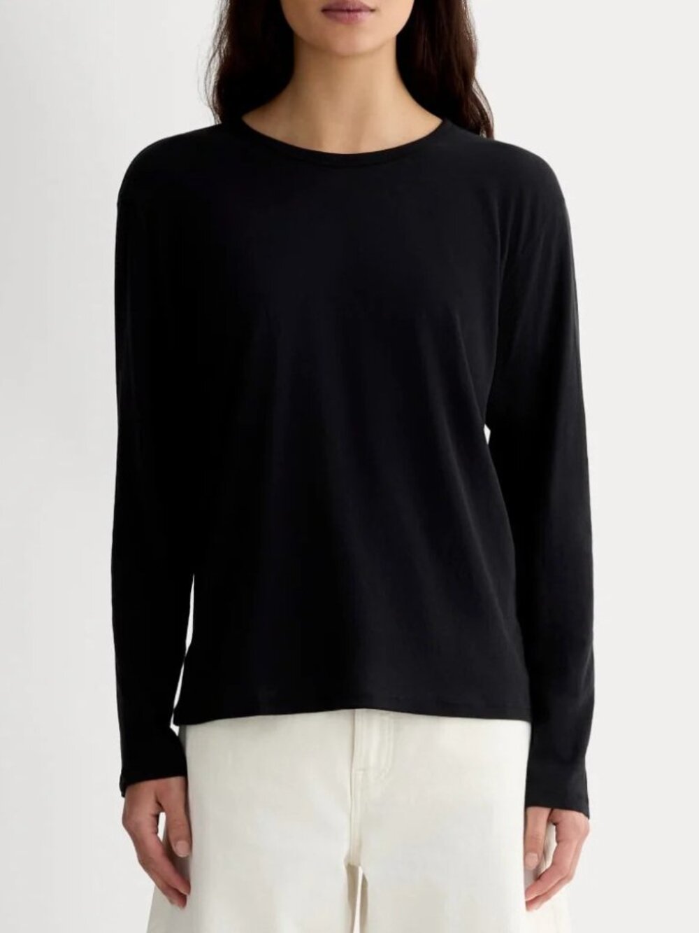 Everlane Women's Size S The Air Long Sleeve Layering Black Tee Top NEW